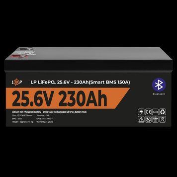 Акумулятор LP LiFePO4 25,6V &mdash; 230 Ah (5888Wh) (Smart BMS 150А) з BT пластик