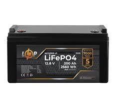 Аккумулятор LP LiFePO4 12,8V - 200 Ah (2560Wh) (BMS 100A/50А) пластик