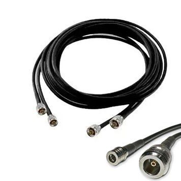 Кабель Alientech DUO ll, DUO lll 20 м RG-8 + м'який перехід на 50 см ( QMA male &mdash; Ntype female)