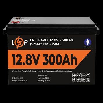 Акумулятор LP LiFePO4 12,8V &mdash; 300 Ah (3840Wh) (Smart BMS 200А) з BT пластик