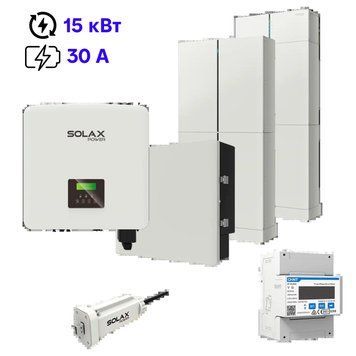 Комплект Solax 6.4: Трифазний гібридний інвертор на 15 кВт, з АКБ на 12,4 кВт&middot;год