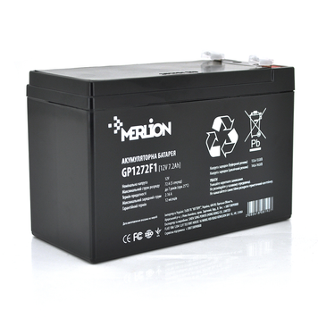 Акумуляторна батарея MERLION AGM GP1272F1 12 V 7,2 Ah ( 150 x 65 x 95 (100)) White Q10
