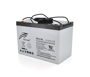 Акумуляторна батарея AGM RITAR RA12-100S, Gray Case, 12 V 100.0 Ah ( 307 x 169 x 215) Q1