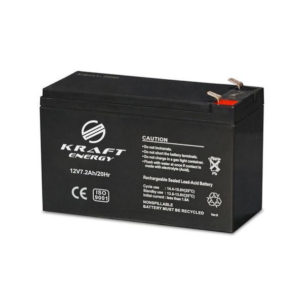 Комплект Kraft: джерело безперебійного живлення PSU-1203LED(P) і акумуляторна батарея 12В 7.2Аг