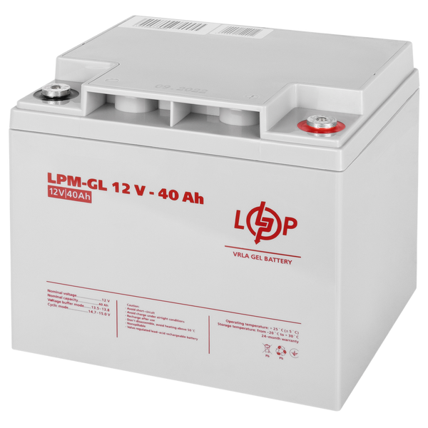 Аккумулятор гелевый LPM-GL 12V - 40 Ah