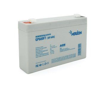 Акумуляторна батарея MERLION AGM GP660F1 6 V 6 Ah ( 150 x 35 x 90 (100)) White Q10