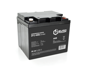 Акумуляторна батарея EUROPOWER AGM EP12-40M6 12 V 40 Ah (196 x 165 x 173) Black Q1/96