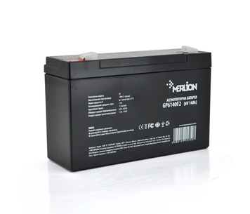 Акумуляторна батарея MERLION AGM GP6140F2 6 V 14 Ah ( 150 x 50 x 95 (100) Q10