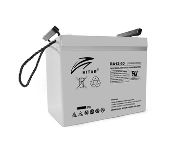 Акумуляторна батарея AGM RITAR RA12-60, Gray Case, 12 V 60.0 Ah (260 x 169 x 211 (218) ) Q1