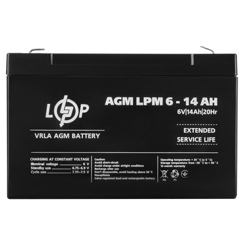 Аккумулятор AGM LPM 6V - 14 Ah