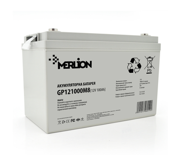 Акумуляторна батарея MERLION AGM GP121000M8 12 V 100 Ah (329 x 172 x 218) White Q36