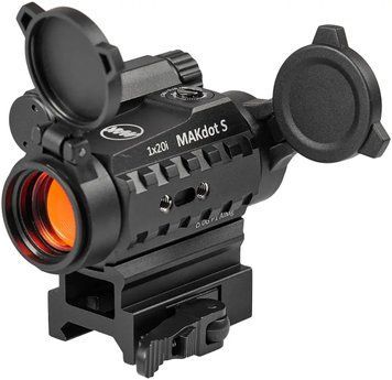 Прилад коліматорний MAKdot S 1х20 з точкою 2 MOA. Weaver/Picatinny