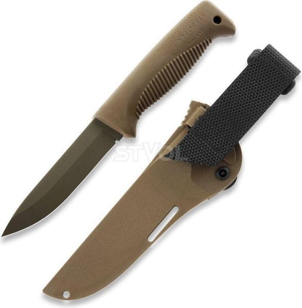 Ніж Peltonen M07, покриття cerakote FDE, coyote, coyote композитний чохол