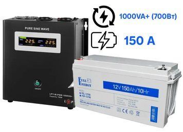 Комплект бессперебойного питания Logicpower LPY-W-PSW-1000VA+ и Аккумуляторная батарея Full Energy FEL-12150