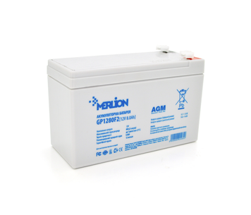 Акумуляторна батарея MERLION AGM GP1280F2 12 V 8,0 Ah ( 150 x 65 x 95 (100)) White Q10/420