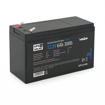 Літій-залізо-фосфатний акумулятор Merlion LiFePO4 12.8 V 6 AH (4S1P/BMS-10A), (151x65x97) for UPS, 3000 циклів