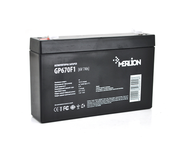Акумуляторна батарея MERLION AGM GP670F1 6 V 7 Ah ( 150 x 35 x 95 (100) Q10/1080