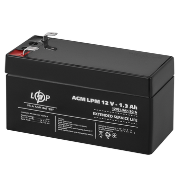 Аккумулятор кислотный AGM LogicPower LPM 12 - 1,3 AH