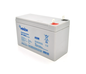 Акумуляторна батарея MERLION AGM GP1290L5 12 V 9 Ah (СПК КЛЕММА) ( 150 x 65 x 95 (100)) White Q10/480