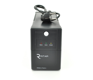 ИБП Ritar RTP650L-U (390W) Proxima-L, LED, AVR, 2st, USB, 2xSCHUKO socket, 1x12V7Ah, plastik Case ( 340 x 140