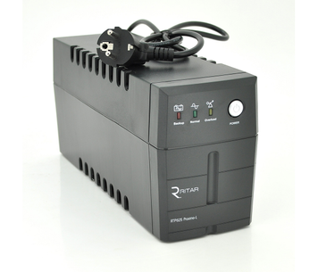 ИБП Ritar RTP625 (375W) Proxima-L, LED, AVR, 2st, 2xUNIVERSAL socket, 1x12V7Ah, plastik Case ( 340 x 140 x