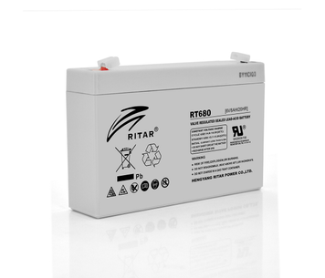 Акумуляторна батарея AGM RITAR RT680, Black Case, 6 V 8 Ah (151х34х94 (100) Q10