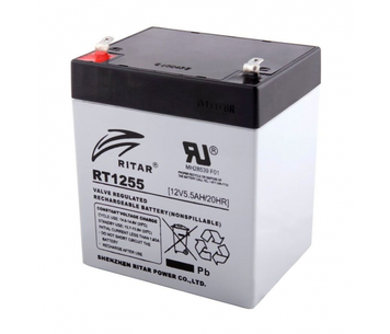 Акумуляторна батарея AGM RITAR RT1255, Black Case, 12 V 5.5 Ah (90 х 70 х 101 (107) ) Q10