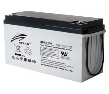 Акумуляторна батарея AGM RITAR DC12-150, Gray Case, 12 V 150 Ah (483х170х241),Q1/24