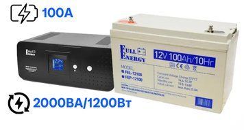 Комплект бессперебойного питания BBGP-220/20Ultra 2000ВА/1200 и 2 аккумулятора Full Energy FEL-12100