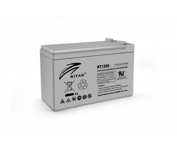 Акумуляторна батарея AGM RITAR RT1280, Gray Case, 12 V 8.0 Ah ( 151 х 65 х 94 (100) ) Q10