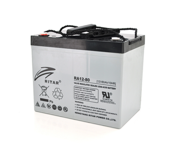 Акумуляторна батарея AGM RITAR RA12-80, Gray Case, 12 V 80.0 Ah ( 350 x 167 x 182) Q1