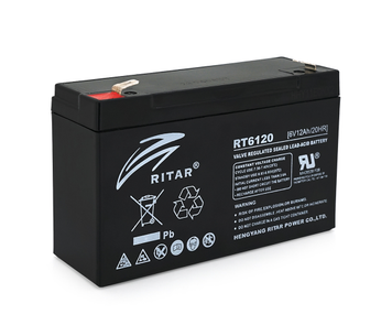 Акумуляторна батарея AGM RITAR RT6120A, Black Case, 6 V 12 Ah ( 150 х 50 х 93 (99) ) Q10