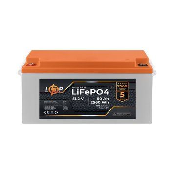 Акумулятор LP LiFePO4 51,2V &mdash; 50 Ah (2560Wh) (BMS 80A/50А) пластик Smart BT