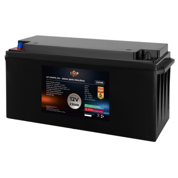 Акумулятор LP LiFePO4 12V - 230 Ah (BMS 100A/50A) пластик для ДБЖ