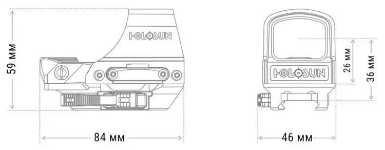 Прилад коліматорний Holosun HS510С точка 2 MOA + коло 65 МОА