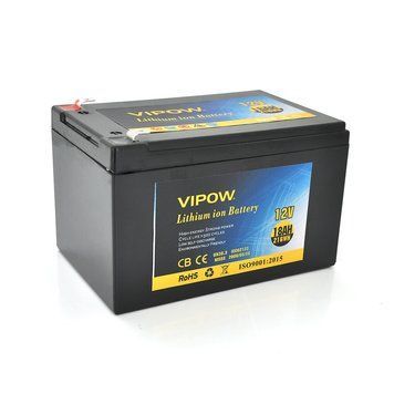 Акумуляторна батарея літієва Vipow 12 V18 Ah з елементами Li-ion 18650 з вбудованою ВМS-платою, (3S9P)