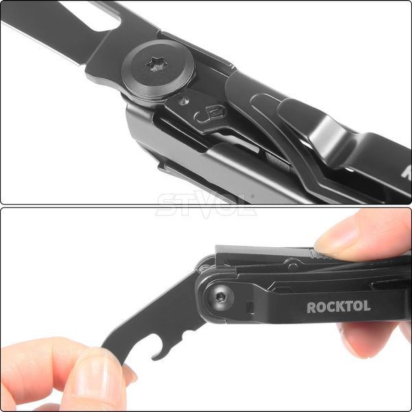 Нож-мультитул Rocktol ST02B 12-в-1 в кожаном чехле