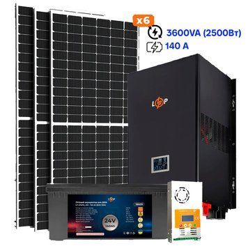 Сонячна електростанція (СЕС) 2.5kW АКБ 3.3kWh (літій) 140 Ah Преміум