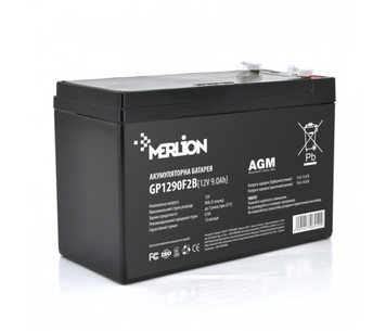 Акумуляторна батарея MERLION AGM GP1290F2B 12 V 9 Ah ( 150 x 65 x 95 (100)) Black Q10/480