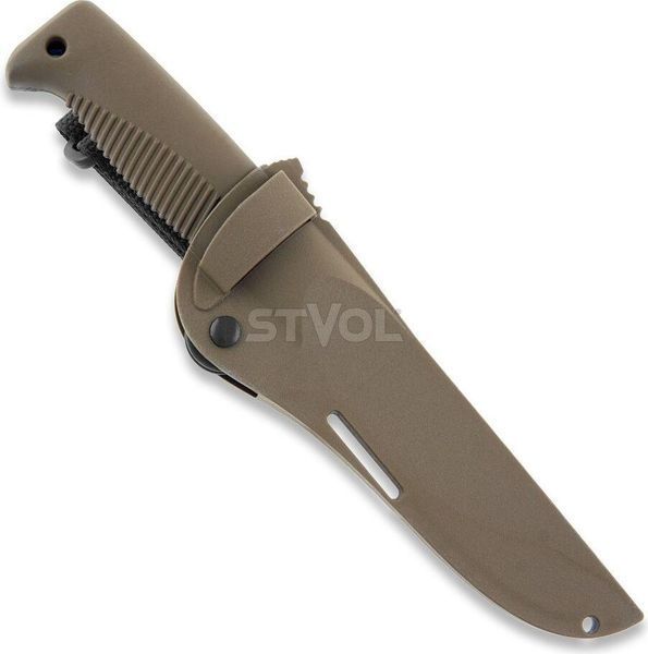 Нож Peltonen M07, покрытие PTFE Teflon, coyote, coyote композитный чехол