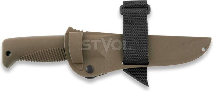 Нож Peltonen M07, покрытие PTFE Teflon, coyote, coyote композитный чехол