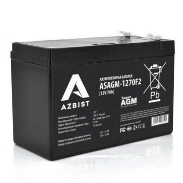 Батарея аккумуляторная AZBIST Super AGM ASAGM-1270F2 12 V 7 Ah