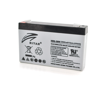 Акумуляторна батарея AGM RITAR HR6-36W, Gray Case, 6 V 9.0 Ah ( 151 х 34 х 94 (100) 1.35kg Q10
