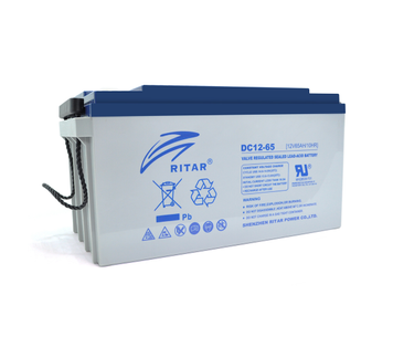 Акумуляторна батарея AGM RITAR DC12-65, Gray Case, 12 V 65 Ah ( 350 х 167 х 182) Q1